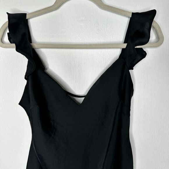 Free People What I Want Mini Slip Dress Small Black Flutter Sleeve Size XS - Picture 4 of 9